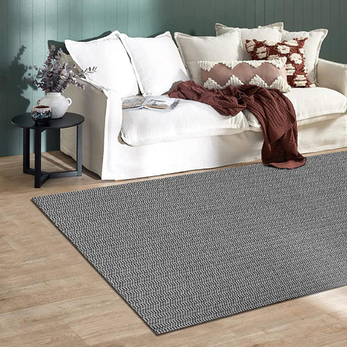 Dakota Fields Boho Bathroom Rug With Tassel,100 Woven Black Bohemian